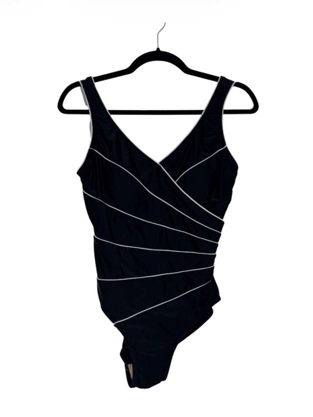 Crossing Pointe Swimsuit Vintage Piped Striped One Piece